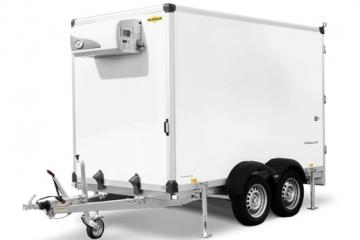 REMORQUE FRIGORIFIQUE 2 ESSIEUX FREINES COOL TRAILER JUSQU'A 6° C HGK  ROUES EXTERIEURES 