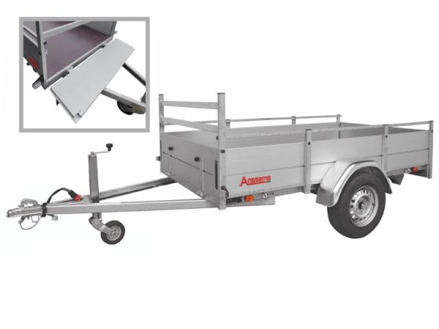 REMORQUE 1 ESSIEU NON FREINE 750 KG ROUES EXTÉRIEURES MODÈLE BSX 750 MARQUE ANSSEMS