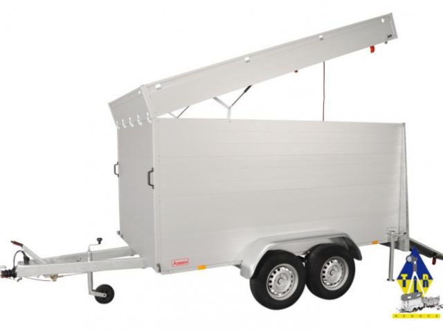 REMORQUE FOURGON 2 ESSIEUX FREINES GTT 2500 VERSION VT3 AVEC HAUTEUR SOUS CAPOT 153 CM 
