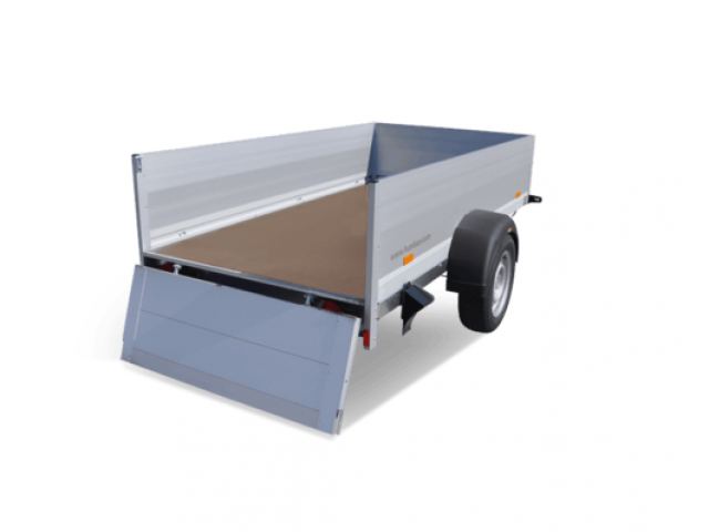 REMORQUE UTILITAIRE 1 ESSIEU FREINE ALUMINIUM ROUES EXTERIEURES