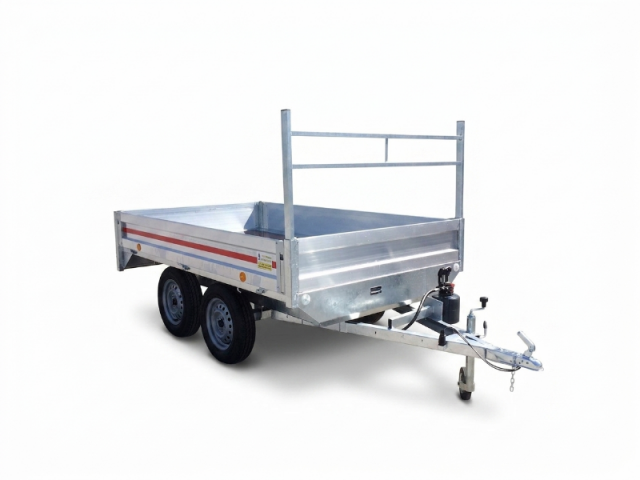 REMORQUE BENNE 2 ESSIEUX ROUES DESSOUS 300X150 CM