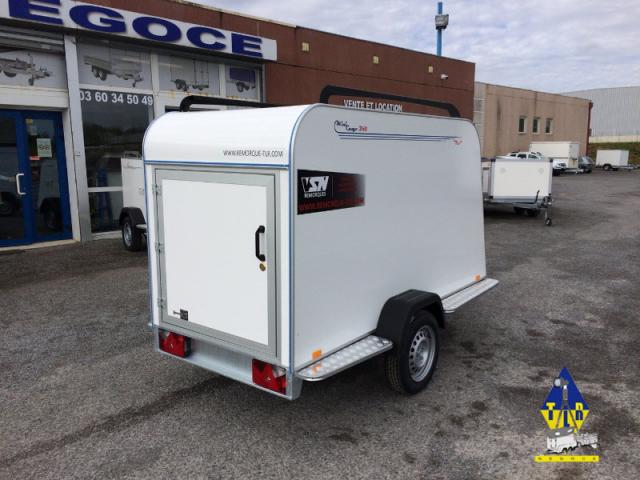 REMORQUE FOURGON1 ESSIEU ROUES EXTERIEURES  Mini cargo VSN TF4SP+ 750kg