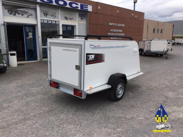 REMORQUE FOURGON 1 ESSIEU ROUES EXTERIEURES Mini cargo VSN TF3SP 750kg