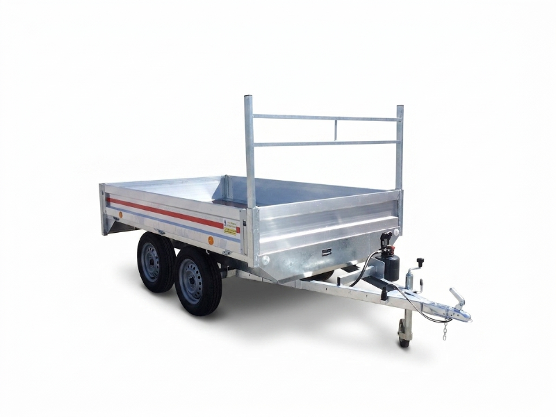 REMORQUE BENNE 2 ESSIEUX ROUES DESSOUS 300X150 CM